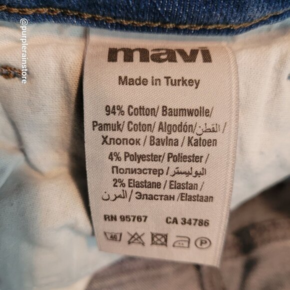 Mavi Jeans 27 Kerry Ankle Mid Rise Straight Fringe Hem Stretch Denim Boho Rodeo - Picture 4 of 12